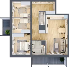 4 pokoje, mieszkanie 76,08 m², piętro 1, oferta nr B/120, Dworzysko Park, Rzeszów, Przybyszówka, ul. Technologiczna