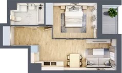 2 pokoje, mieszkanie 42,01 m², piętro 5, oferta nr B/157, Dworzysko Park, Rzeszów, Przybyszówka, ul. Technologiczna