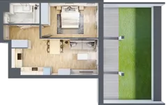 2 pokoje, mieszkanie 43,09 m², piętro 8, oferta nr D/68, Dworzysko Park, Rzeszów, Przybyszówka, ul. Technologiczna