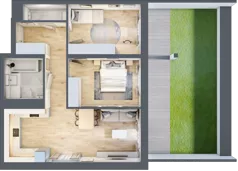 3 pokoje, mieszkanie 65,09 m², parter, oferta nr D/4, Dworzysko Park, Rzeszów, Przybyszówka, ul. Technologiczna