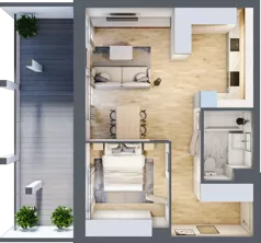 2 pokoje, mieszkanie 47,42 m², parter, oferta nr D/5, Dworzysko Park, Rzeszów, Przybyszówka, ul. Technologiczna