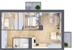 3 pokoje, mieszkanie 56,99 m², piętro 2, oferta nr D/15, Dworzysko Park, Rzeszów, Przybyszówka, ul. Technologiczna