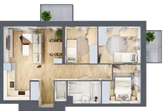 4 pokoje, mieszkanie 62,55 m², piętro 4, oferta nr D/32, Dworzysko Park, Rzeszów, Przybyszówka, ul. Technologiczna