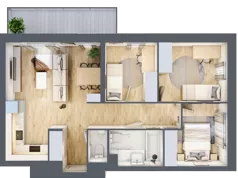4 pokoje, mieszkanie 62,55 m², piętro 5, oferta nr D/41, Dworzysko Park, Rzeszów, Przybyszówka, ul. Technologiczna