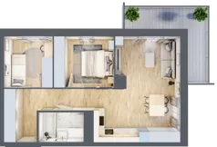 3 pokoje, mieszkanie 56,54 m², piętro 5, oferta nr D/42, Dworzysko Park, Rzeszów, Przybyszówka, ul. Technologiczna
