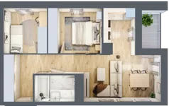 3 pokoje, mieszkanie 51,87 m², piętro 6, oferta nr D/51, Dworzysko Park, Rzeszów, Przybyszówka, ul. Technologiczna