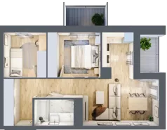 3 pokoje, mieszkanie 51,87 m², piętro 9, oferta nr D/75, Dworzysko Park, Rzeszów, Przybyszówka, ul. Technologiczna
