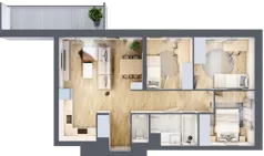 4 pokoje, mieszkanie 62,24 m², piętro 10, oferta nr D/82, Dworzysko Park, Rzeszów, Przybyszówka, ul. Technologiczna