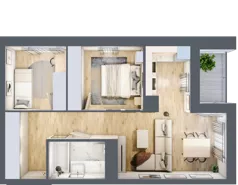3 pokoje, mieszkanie 51,48 m², piętro 10, oferta nr D/83, Dworzysko Park, Rzeszów, Przybyszówka, ul. Technologiczna