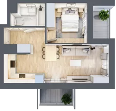 2 pokoje, mieszkanie 39,23 m², piętro 12, oferta nr D/92, Dworzysko Park, Rzeszów, Przybyszówka, ul. Technologiczna