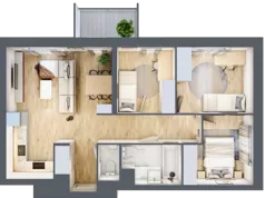 4 pokoje, mieszkanie 61,87 m², piętro 13, oferta nr D/93, Dworzysko Park, Rzeszów, Przybyszówka, ul. Technologiczna