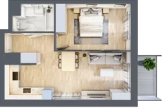 2 pokoje, mieszkanie 44,20 m², piętro 13, oferta nr D/96, Dworzysko Park, Rzeszów, Przybyszówka, ul. Technologiczna
