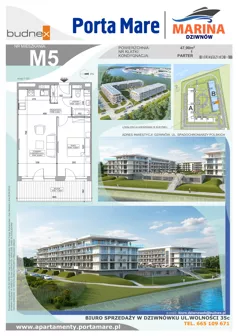 2 pokoje, apartament 47,90 m², parter, oferta nr B.1.M5, Porta Mare MARINA Dziwnów, Dziwnów, ul. Spadochroniarzy Polskich 10