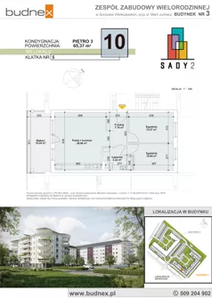 3 pokoje, mieszkanie 65,37 m², piętro 3, oferta nr 5/M10, Sady II Bud. 3, Gorzów Wielkopolski, ul. Marii Juchacz