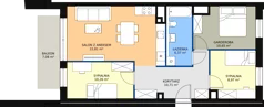 3 pokoje, mieszkanie 69,77 m², piętro 3, oferta nr A3.5.5, Sedina Apartamenty - Etap I, Szczecin, Śródmieście, Międzyodrze-Wyspa Pucka, ul. Maklerska