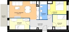 3 pokoje, mieszkanie 69,77 m², piętro 5, oferta nr A3.7.5, Sedina Apartamenty - Etap I, Szczecin, Śródmieście, Międzyodrze-Wyspa Pucka, ul. Maklerska