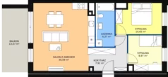 3 pokoje, apartament 64,50 m², piętro 6, oferta nr A3.8.5, Sedina Apartamenty - Etap I, Szczecin, Śródmieście, Międzyodrze-Wyspa Pucka, ul. Maklerska