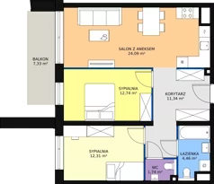 3 pokoje, mieszkanie 66,68 m², piętro 3, oferta nr A5.5.4, Sedina Apartamenty - Etap I, Szczecin, Śródmieście, Międzyodrze-Wyspa Pucka, ul. Maklerska