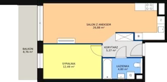 2 pokoje, apartament 49,54 m², piętro 2, oferta nr A5.4.6, Sedina Apartamenty - Etap I, Szczecin, Śródmieście, Międzyodrze-Wyspa Pucka, ul. Maklerska