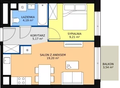 2 pokoje, apartament 37,77 m², piętro 2, oferta nr A5.4.2, Sedina Apartamenty - Etap I, Szczecin, Śródmieście, Międzyodrze-Wyspa Pucka, ul. Maklerska