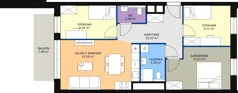 3 pokoje, mieszkanie 69,17 m², piętro 3, oferta nr B1.5.1, Sedina Apartamenty - Etap I, Szczecin, Śródmieście, Międzyodrze-Wyspa Pucka, ul. Maklerska