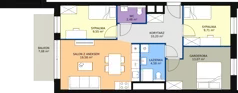 3 pokoje, mieszkanie 69,16 m², piętro 4, oferta nr B1.6.1, Sedina Apartamenty - Etap I, Szczecin, Śródmieście, Międzyodrze-Wyspa Pucka, ul. Maklerska
