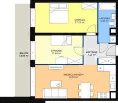 3 pokoje, mieszkanie 67,04 m², piętro 4, oferta nr B1.6.2, Sedina Apartamenty - Etap I, Szczecin, Śródmieście, Międzyodrze-Wyspa Pucka, ul. Maklerska