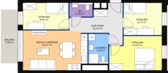 3 pokoje, mieszkanie 69,16 m², piętro 5, oferta nr B1.7.1, Sedina Apartamenty - Etap I, Szczecin, Śródmieście, Międzyodrze-Wyspa Pucka, ul. Maklerska