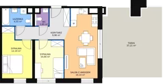 3 pokoje, apartament 57,69 m², piętro 8, oferta nr B3.10.2, Sedina Apartamenty - Etap I, Szczecin, Śródmieście, Międzyodrze-Wyspa Pucka, ul. Maklerska