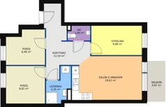 4 pokoje, mieszkanie 66,63 m², piętro 1, oferta nr 3/M8, Cukrownia Apartamenty - Etap III, Szczecin, Zachód, Gumieńce, ul. Floriana Krygiera