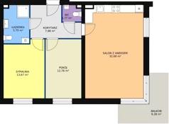 3 pokoje, mieszkanie 74,61 m², parter, oferta nr 5/M4, Cukrownia Apartamenty - Etap III, Szczecin, Zachód, Gumieńce, ul. Floriana Krygiera