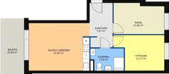 3 pokoje, mieszkanie 60,39 m², parter, oferta nr 2/M1, Osiedle Europejskie - Budynek 19, Gorzów Wielkopolski, Plac Unii Europejskiej 4A-D