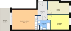 3 pokoje, mieszkanie 66,52 m², piętro 4, oferta nr 2/M17, Osiedle Europejskie - Budynek 19, Gorzów Wielkopolski, Plac Unii Europejskiej 4A-D
