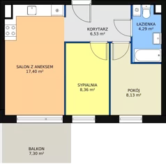 3 pokoje, mieszkanie 44,71 m², parter, oferta nr 5/M2, Osiedle Europejskie - Budynek 19, Gorzów Wielkopolski, Plac Unii Europejskiej 4A-D