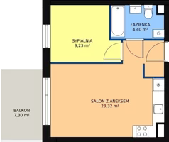 2 pokoje, mieszkanie 36,95 m², parter, oferta nr 6/M2, Osiedle Europejskie - Budynek 19, Gorzów Wielkopolski, Plac Unii Europejskiej 4A-D