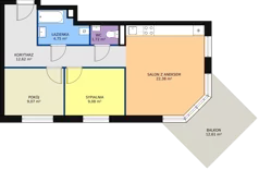 3 pokoje, mieszkanie 59,62 m², parter, oferta nr 7/M2, Osiedle Europejskie - Budynek 19, Gorzów Wielkopolski, Plac Unii Europejskiej 4A-D