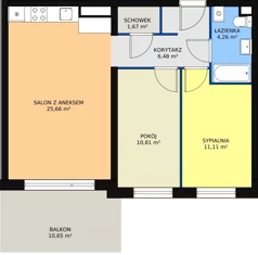 3 pokoje, mieszkanie 59,96 m², parter, oferta nr 7/M4, Osiedle Europejskie - Budynek 19, Gorzów Wielkopolski, Plac Unii Europejskiej 4A-D