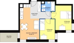 3 pokoje, mieszkanie 51,72 m², parter, oferta nr D57, Garbarska Urban Koncept, Lublin, Bronowice, Bronowice, ul. Garbarska