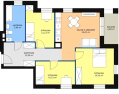 4 pokoje, mieszkanie 75,13 m², piętro 1, oferta nr D93, Garbarska Urban Koncept, Lublin, Bronowice, Bronowice, ul. Garbarska