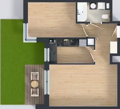 2 pokoje, mieszkanie 48,52 m², parter, oferta nr F/90, Kusocińskiego budynek B, Gdańsk, Piecki-Migowo, Morena, ul. Kusocińskiego