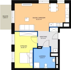 2 pokoje, mieszkanie 66,83 m², piętro 2, oferta nr 2, Sadyba Spot, Warszawa, Mokotów, Sadyba, ul. Powsińska / Św. Bonifacego