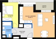 2 pokoje, apartament 50,68 m², piętro 4, oferta nr 69, Sadyba Spot, Warszawa, Mokotów, Sadyba, ul. Powsińska / Św. Bonifacego