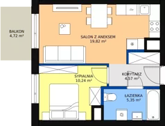 2 pokoje, mieszkanie 39,92 m², piętro 6, oferta nr 79, Sadyba Spot, Warszawa, Mokotów, Sadyba, ul. Powsińska / Św. Bonifacego