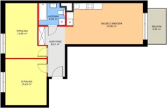 3 pokoje, mieszkanie 67,63 m², piętro 5, oferta nr B/73, Osiedle Kusocińskiego budynek A, Gdańsk, Piecki-Migowo, Morena, ul. Kusocińskiego