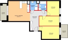 4 pokoje, mieszkanie 80,15 m², piętro 8, oferta nr B/88, Osiedle Kusocińskiego budynek A, Gdańsk, Piecki-Migowo, Morena, ul. Kusocińskiego