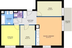 4 pokoje, mieszkanie 73,64 m², piętro 2, oferta nr 4A/20, Osiedle Idea, Radom, Wacyn, ul. LIstopadowa