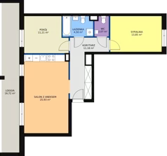 3 pokoje, mieszkanie 68,86 m², piętro 1, oferta nr 4A/40, Osiedle Idea, Radom, Wacyn, ul. LIstopadowa