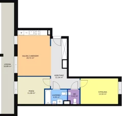 3 pokoje, mieszkanie 64,04 m², piętro 1, oferta nr 4A/43, Osiedle Idea, Radom, Wacyn, ul. LIstopadowa