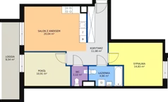 3 pokoje, mieszkanie 63,64 m², piętro 2, oferta nr 4A/72, Osiedle Idea, Radom, Wacyn, ul. Listopadowa