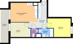 3 pokoje, mieszkanie 63,20 m², piętro 4, oferta nr 4A/90, Osiedle Idea, Radom, Wacyn, ul. LIstopadowa